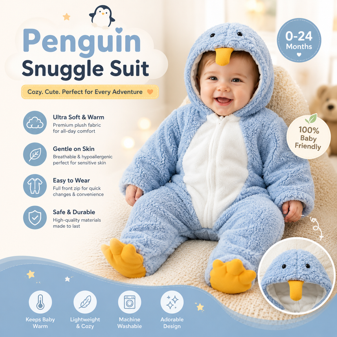 Penguin Snuggle Suit By Amokids
